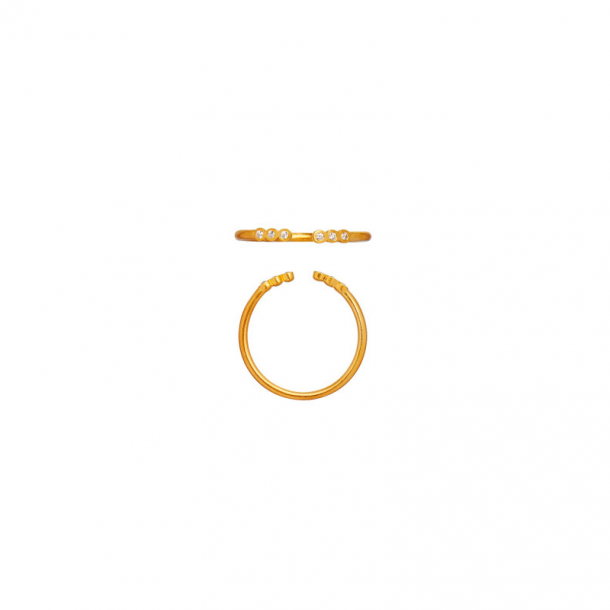 Stine A Open six dots ring/Gold