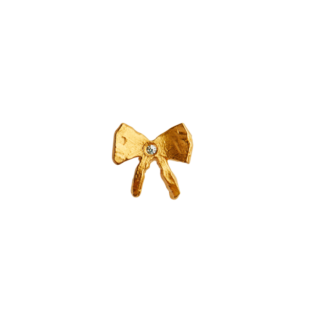 Stine A Petit Bow Earring with stone/Gold