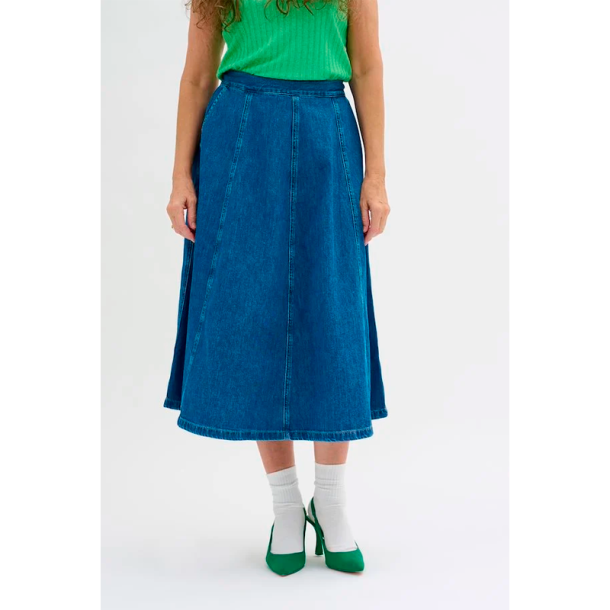 MY ESSENTIAL WARDROBE Malo Skirt/Medium Blue Vintage Wash